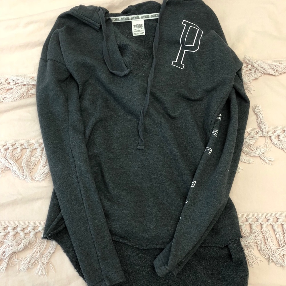 PINK Dark Gray Sweatshirt